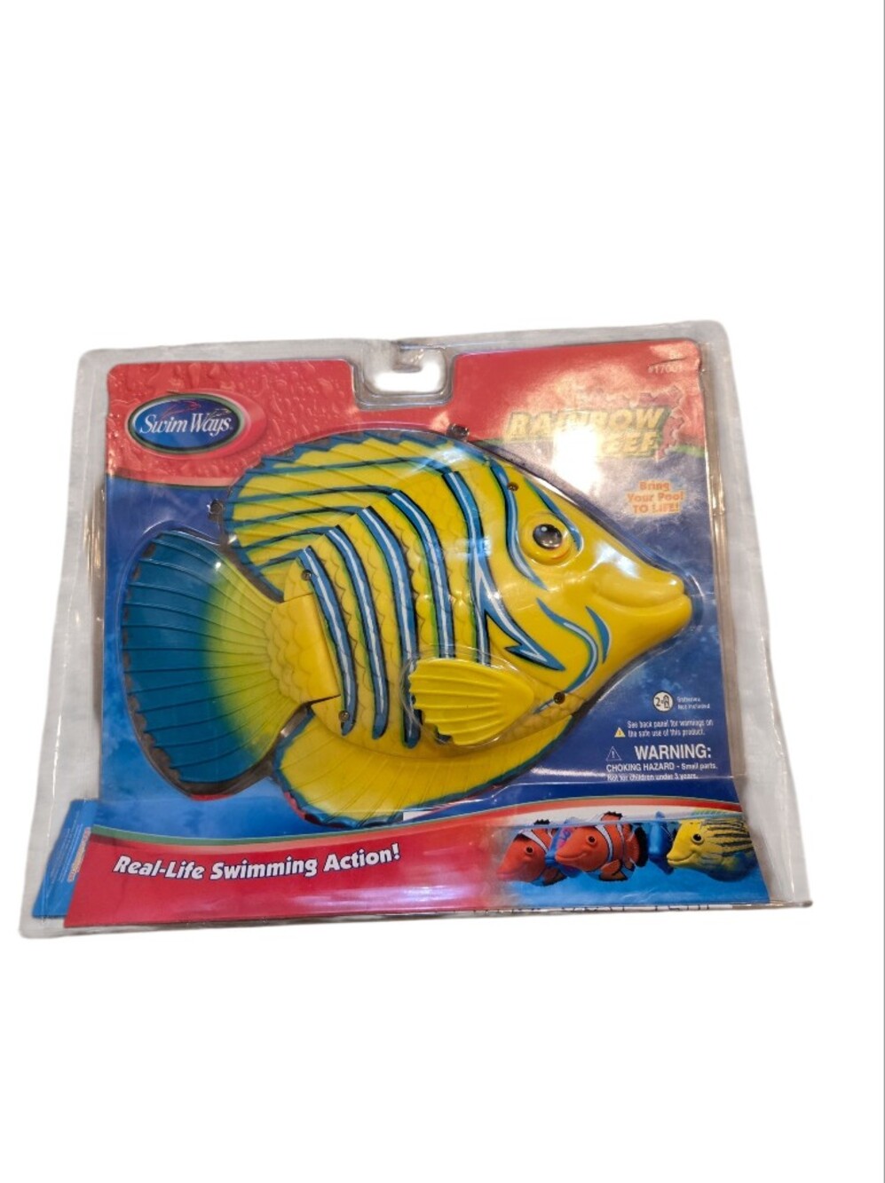 Vintage Y2k 2002 Rainbow Yellow and Blue Realistic Swimming Fish Toy NWT